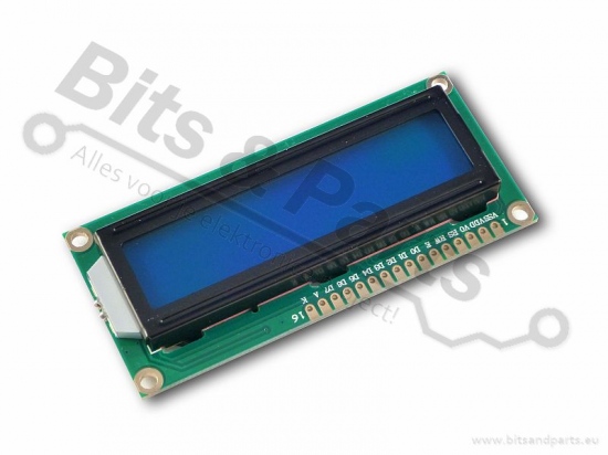 Display LCD HD44780 - 16x2 wit op blauw met I2C interface